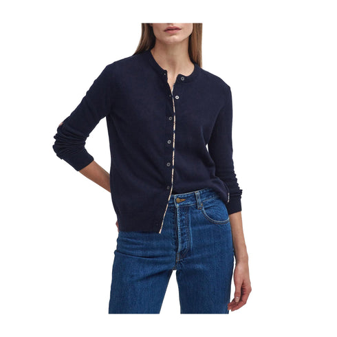BARBOUR Cardigan Cardigan Donna con toppe sui gomiti Blu - Francavilla Moda